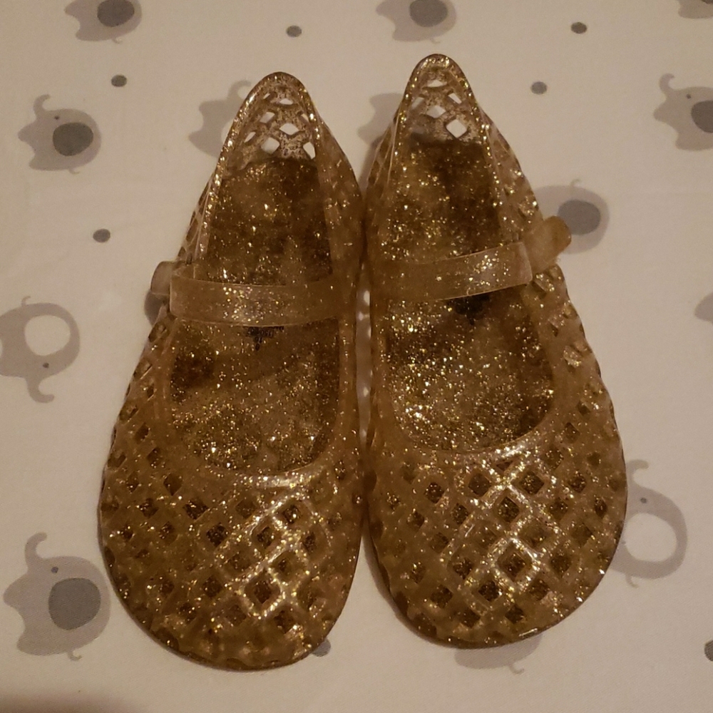 Sparkly Gold Jelly Shoes for Toddler Girl